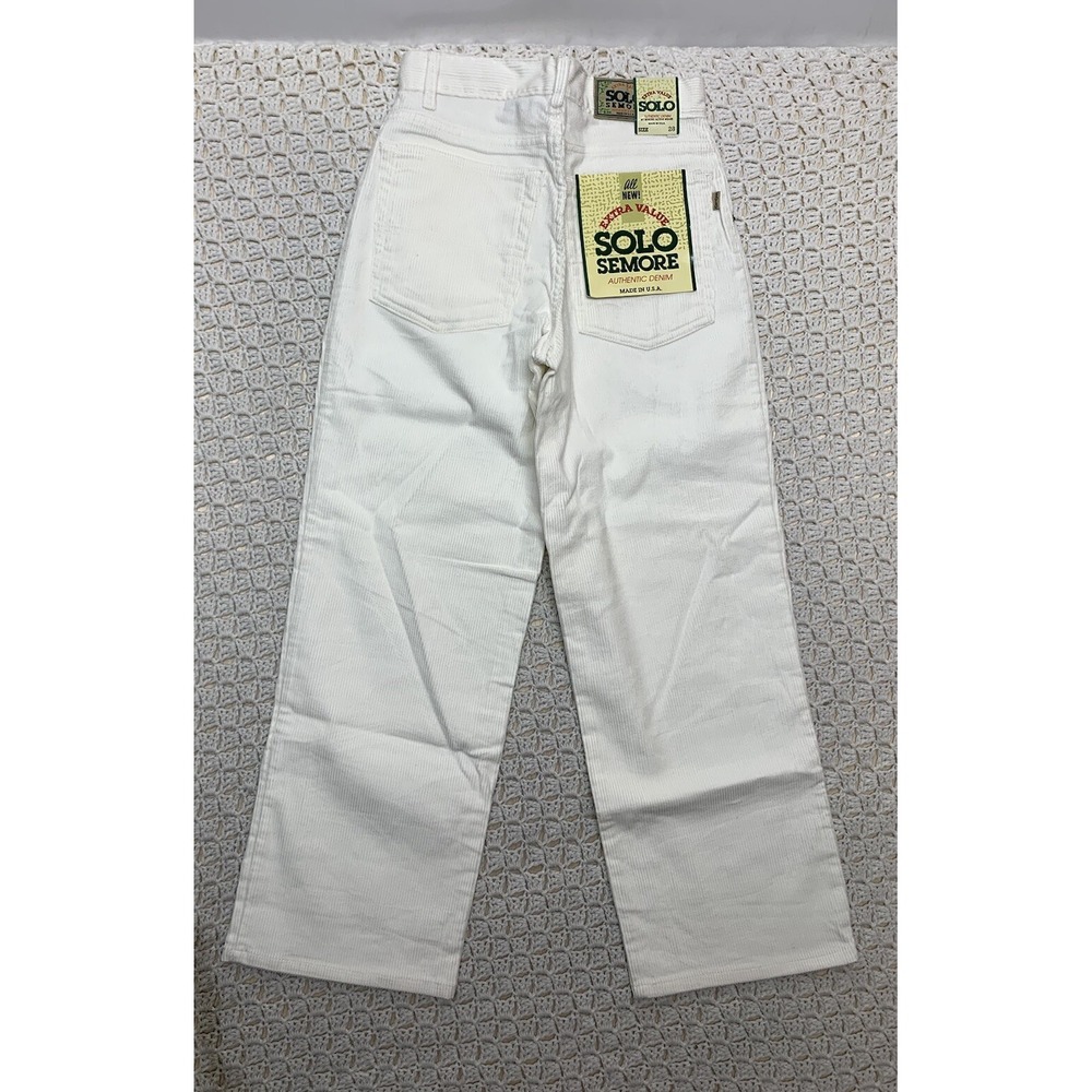 Vtg Solo Semore Pants Men 28 Apx 26x29 Baggy Wide‎ Leg Corduroy Hip Hop White